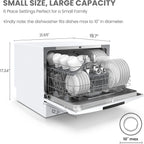 COMFEE' Countertop Dishwasher, 6 Place Settings, 8 Programs, Whole Black - CDC22P1BBB