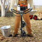 VEVOR 52CC 1450W Fuel-Powered Post Hole Auger With 6in And 10in Bits - D52-F