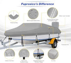 Fuprosico 600D Waterproof Winter Boat Cover With Motor Cover, 17-19 ft