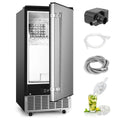 Commercial Under Counter Ice Maker, 80lbs/Day, 24lbs Ice Storage, Built-In Drain Pump