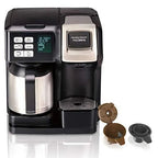 Programmable Thermal Coffee Maker, Single Serve And Full Pot, Pods Or Grounds, Black And Stainless