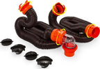 Camco RhinoFLEX 20-Foot Sewer Hose Kit With Swivel Fittings And 4-In-1 Adapter - 39744
