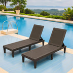 Greesum Outdoor Chaise Lounge Chair Set Of 2 - Black