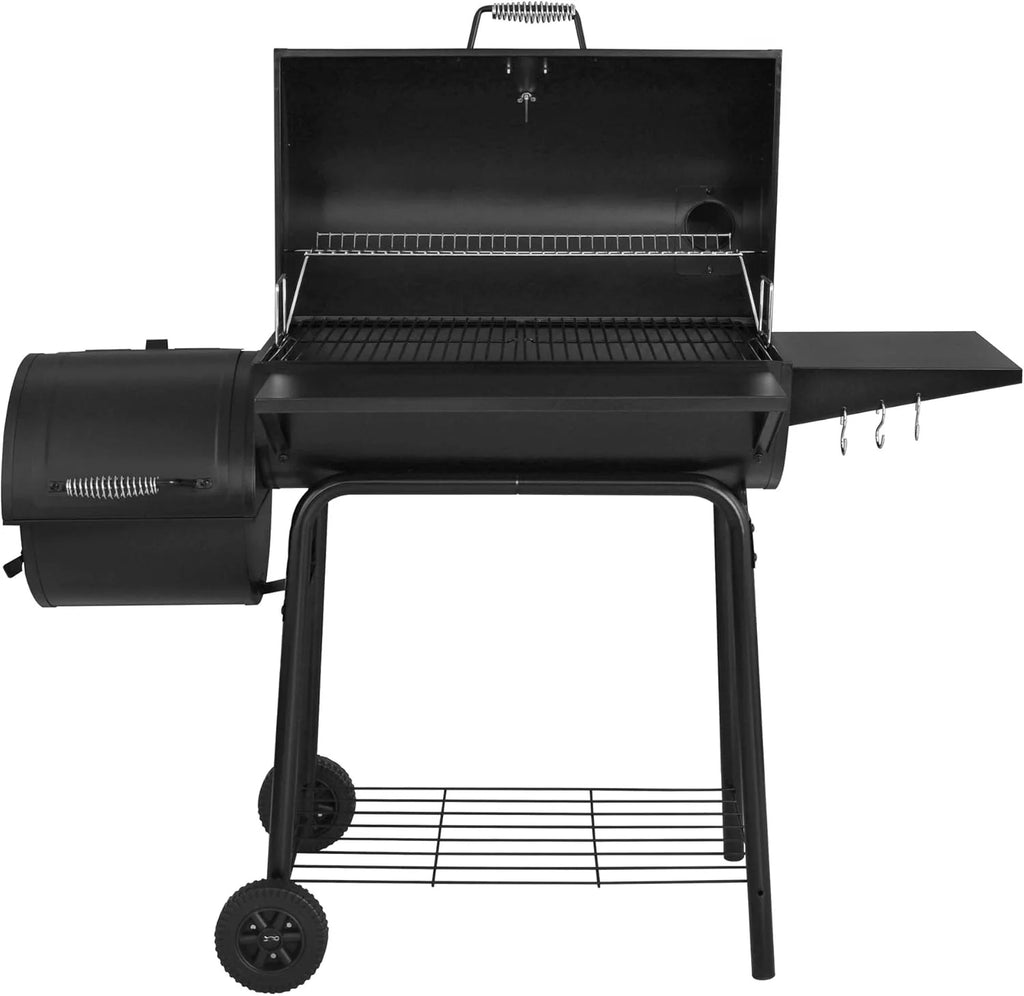 30in Charcoal Grill And Offset Smoker, 811 Square Inch Cooking Surface, Black - CC1830S