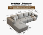Settab Modular Sectional Sofa, 2 Seater Left-Facing Chaise, Black, 68.9 inch D x 107.5 inch W x 36.3 inch H