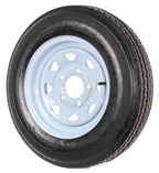 2-Pack Trailer Tires And Rims 5.30-12 Load B 5-Lug White Spoke