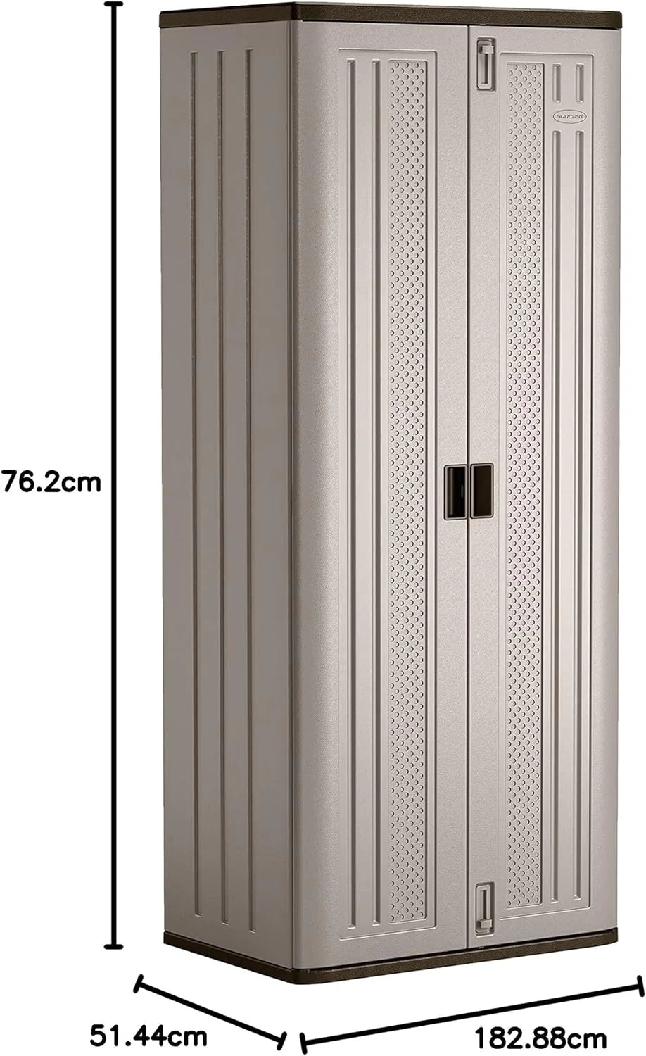 72-Inch Platinum Resin Storage Cabinet With Double-Wall Construction And 3 Metal-Reinforced Shelves