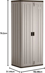 72-Inch Platinum Resin Storage Cabinet With Double-Wall Construction And 3 Metal-Reinforced Shelves