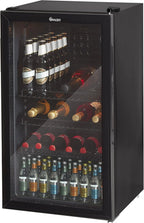 Swan Glass Fronted Under Counter Beverage Cooler, 80L, Black - SR12030BN