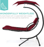 Best Choice Products Outdoor Hanging Steel Chaise Lounge Chair With Canopy, Charcoal Gray - SKY5871