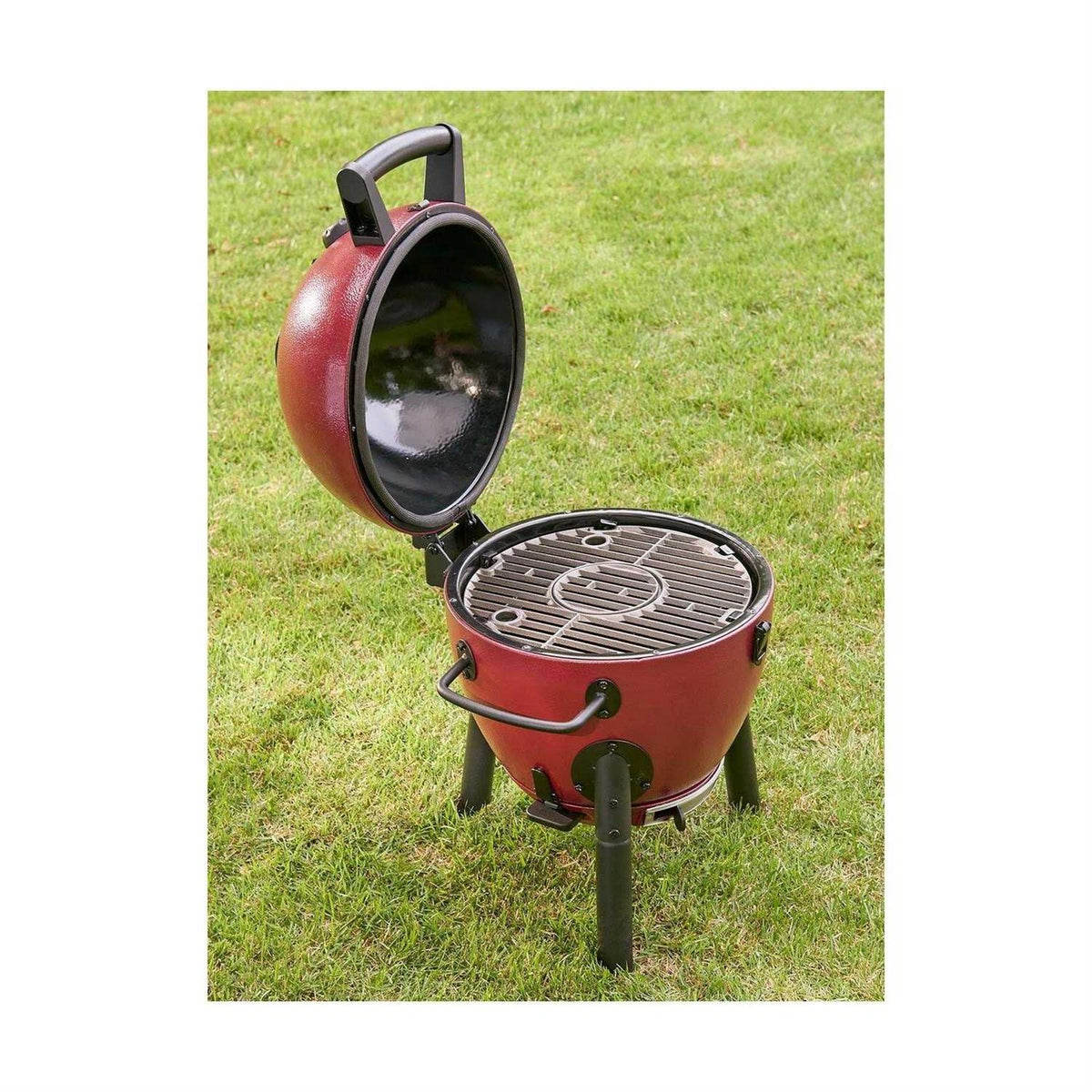 Char-Griller Akorn Kamado Jr Kooker Charcoal Grill, 153 Square Inch, Red