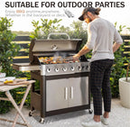 Sophia & William 4-Burner Propane Gas Grill, 542 Sq. In., Silver - E02GR001