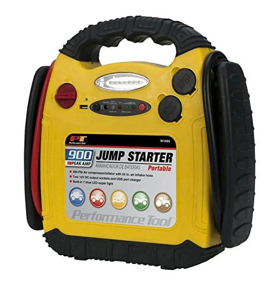 Performance Tool 12 Volt 900 Amp Jump Starter And Inflator - W1665