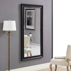 Full Length Oversized Rectangle Wall Mirror With Smooth Faux Wood Frame