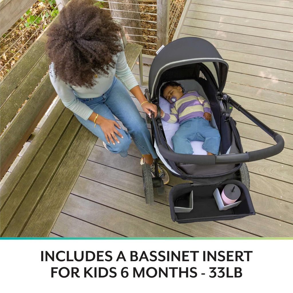 2-in-1 All-Terrain Baby Stroller Wagon With Canopy And Storage - Gray