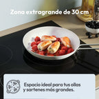 Candy Ceramic Hob 60 cm, 3 Cooking Zones, Double 30 cm Zone, Black - CH63DCC