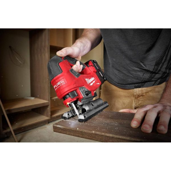 Milwaukee M18 FUEL 18-Volt Lithium-Ion Brushless Cordless D-Handle Jig Saw With M18 5.0 Ah Battery - 2737-20-48-11-1850