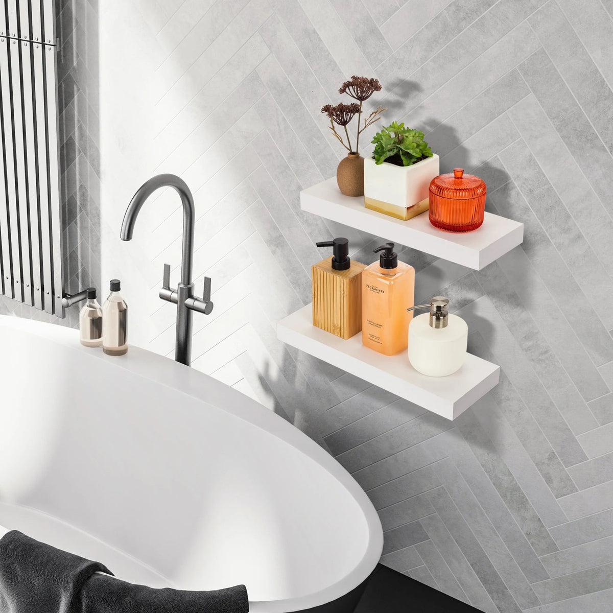16 Inch Floating Wall Shelves, 3 Pack