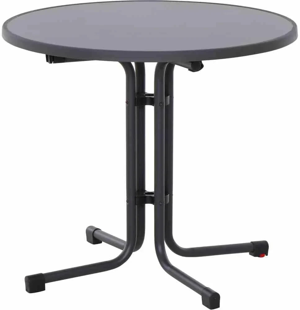 Paco Folding Table Diameter 80 cm Steel/Melamine Matt Anthracite