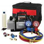 XtremepowerUS HVAC A/C Refrigeration Kit With 3CFM 1/4HP Air Vacuum Pump And AC Manifold Gauge Set