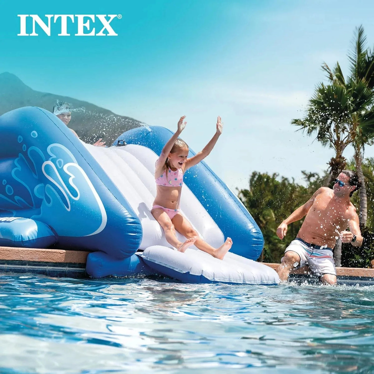 Intex Kool Splash Inflatable Water Slide With Built-In Sprayers, 131 x 81 x 46 inches