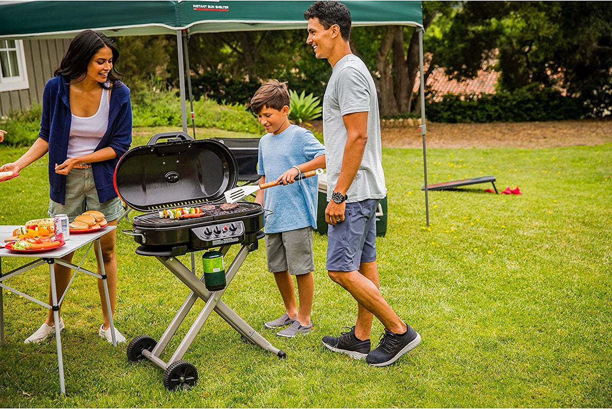 Portable Stand-Up Propane Grill, Black, 3 Burners - 285