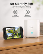 Wireless Outdoor Security Camera System 2K HD 2-Cam Kit 166 Degree Wide Angle