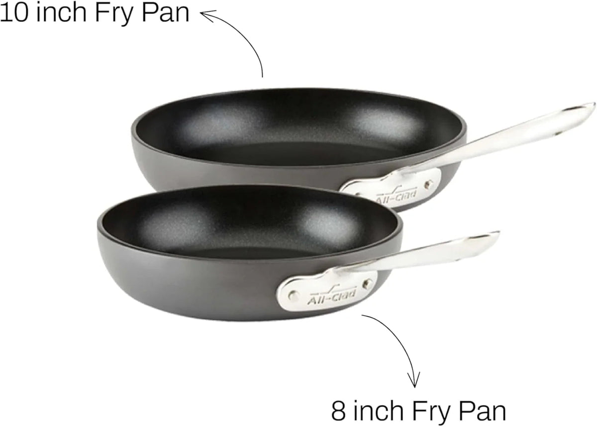 Hard Anodized Nonstick Fry Pan Set, 8-Inch And 10-Inch, 2 Piece