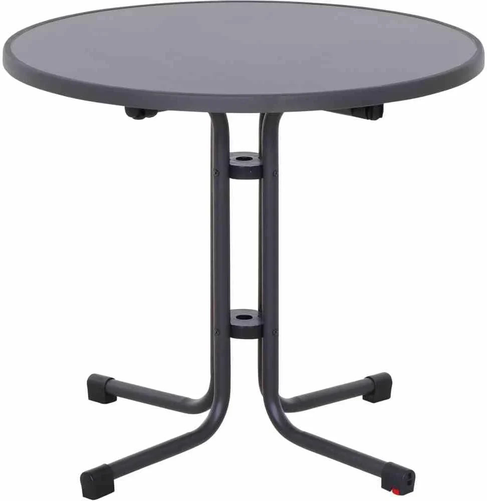 Paco Folding Table Diameter 80 cm Steel/Melamine Matt Anthracite