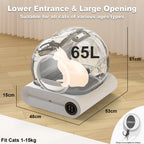 Advwin Self-Cleaning Cat Litter Box, 65L + 9L, 48cm x 53cm x 51cm