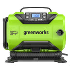 Greenworks 24 Volt 160-PSI Battery Powered Inflator With 2.0 Ah USB-C Battery And Charger - Green