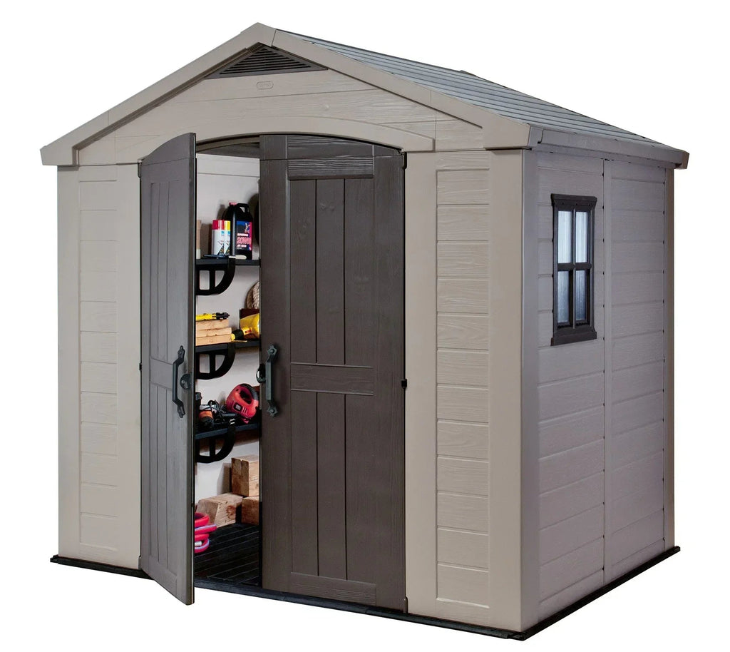 Keter Resin Outdoor Storage Shed, 8 x 11 Foot, 550 Cu. Ft., Taupe