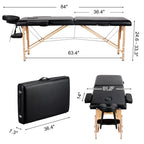 Yaheetech Portable Foldable Massage Table With Adjustable Headrest - 25in To 33.3in