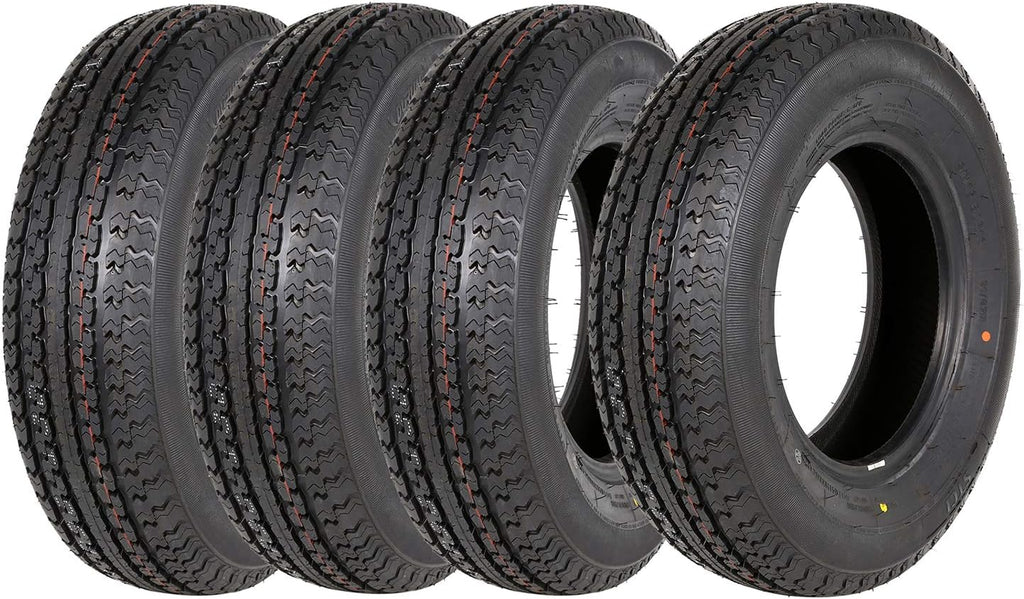 Set Of 4 ST225/75R15 Radial Trailer Tires, 10 Ply Load Range E, 117N