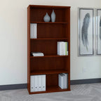 Bush Business Furniture Tall 5 Shelf Bookcase, Mocha Cherry - Series C