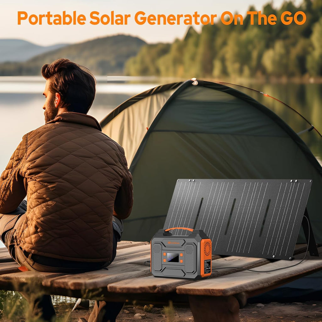 ZeroKor Solar Generator Kit 300W With 40W Solar Panel And 110V AC Outlet