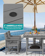 SERWALL 7-Piece HDPE Patio Dining Set, Aruba, 66.9in D x 32.2in W x 29.1in H