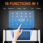 Iconites 10-in-1 Air Fryer Toaster Oven, 20 Quart, 1800W, Silver/Black