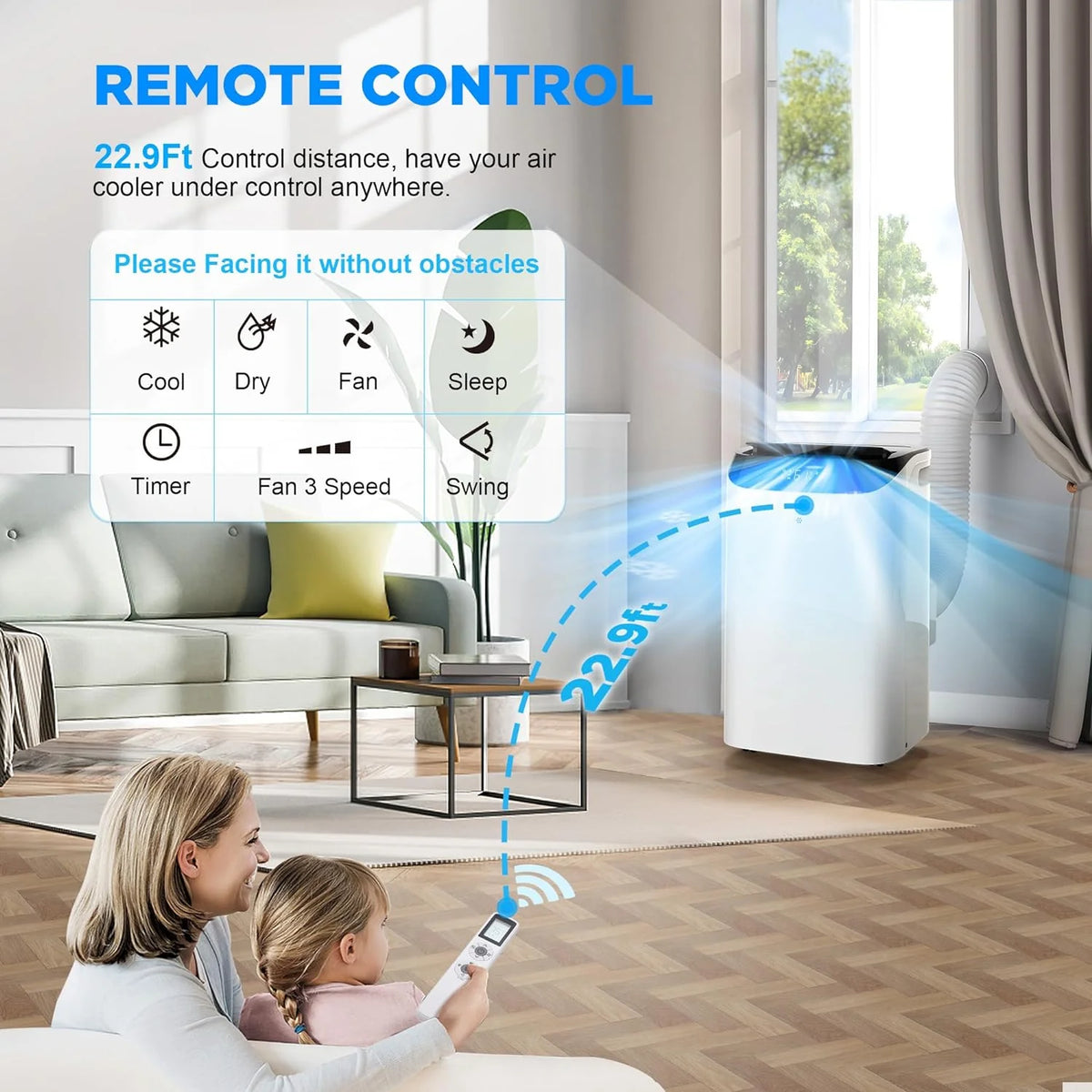 HUMHOLD Portable Air Conditioner, 14000 BTU, White - HDPAC-10-A1