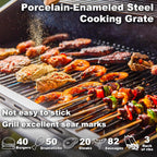 MELLCOM 4 Burner Propane Gas Grill With Cast Iron Grates And Side Stove, 44,000 BTU, Black - BBQ-4+1