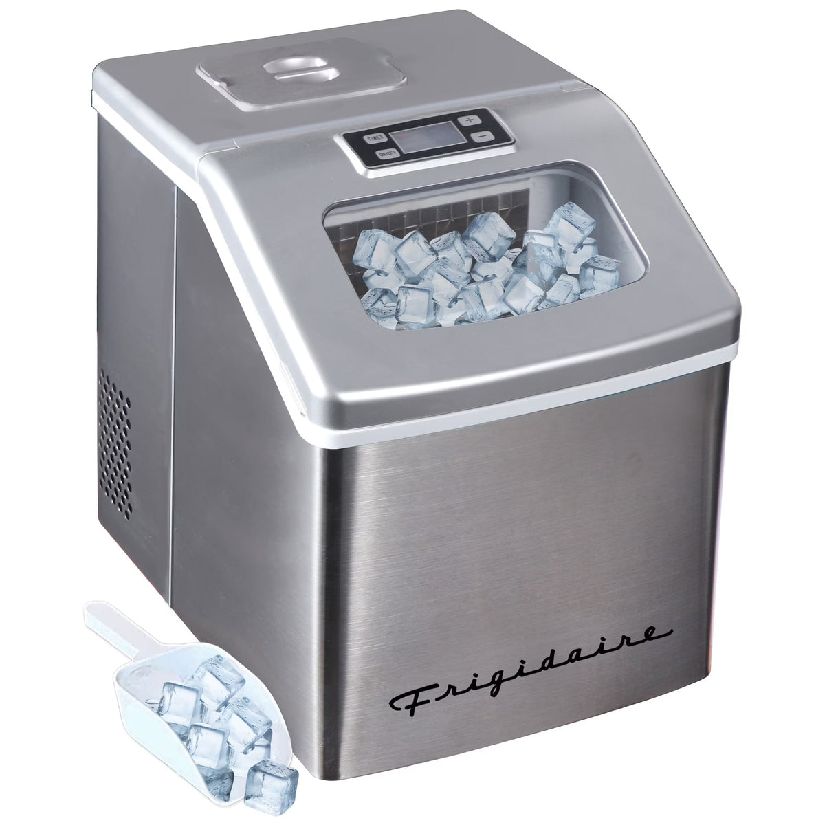 Frigidaire Countertop Clear Square Ice Maker, 40 lbs. Per Day - Stainless Steel