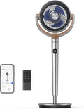PolyFan 502 Pedestal Fan With Remote, Silver, 11.02 in D x 13.07 in W x 40 in H, 8 Speeds