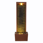 Teamson Home Faux Slate Outdoor LED Waterfall Fountain, 38.5 in, Red Rock