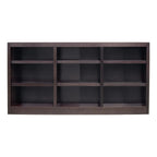 Triple Wide Wood Bookcase, 9 Shelf, 36 Inch Tall, 72 Inch Wide, 10.63 Inch Deep