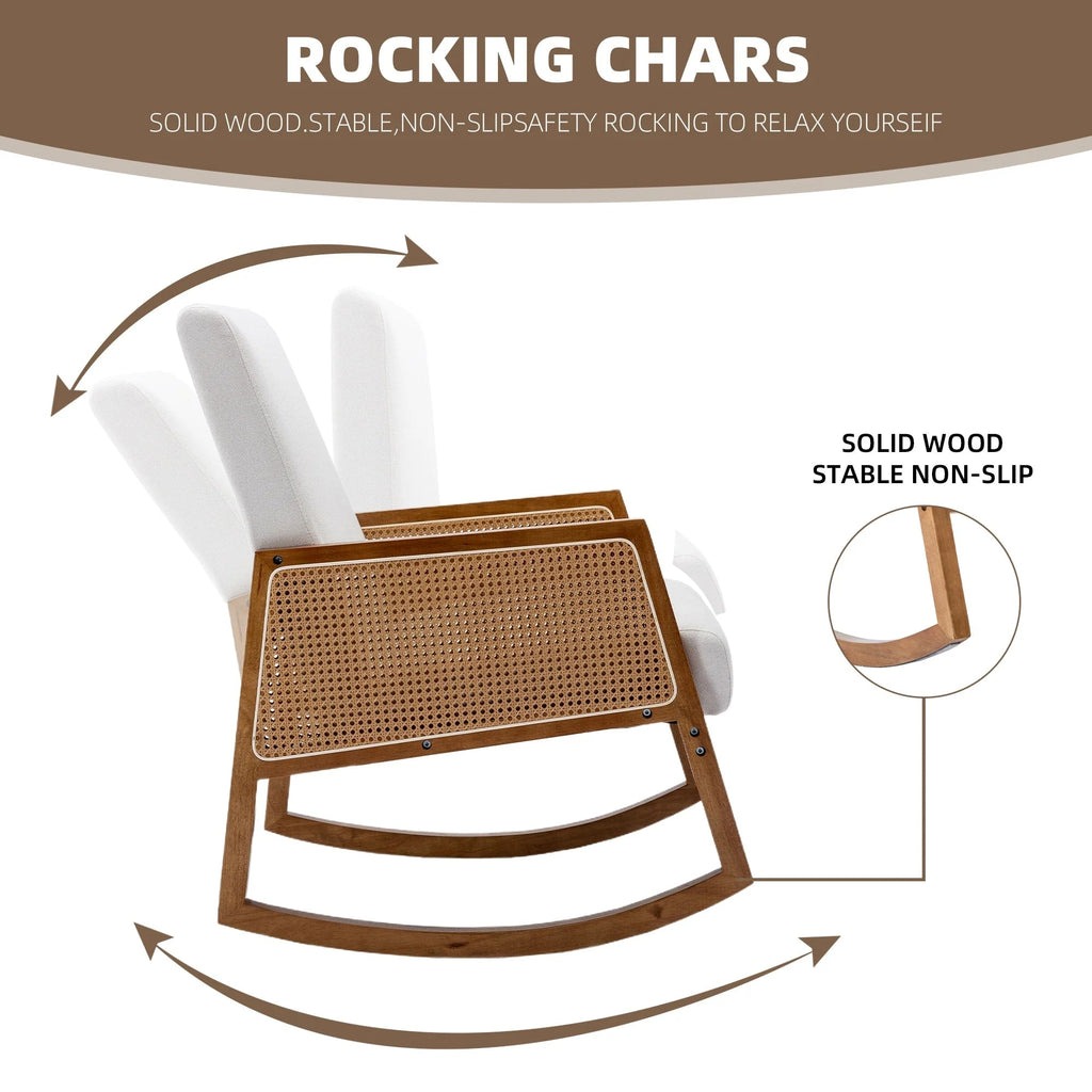 Upholstered Tall Back Gliding Rocking Armchair