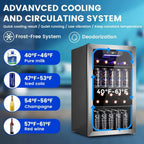 Electactic 3.2 Cu Ft 130 Can Beverage Refrigerator Cooler, Black, 19.29 x 17.32 x 30.79 inches - JC-90