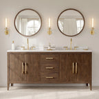 Classic Farmhouse Round Wooden Frame Wall Mirror - 24-inches, 28-inches, 32-inches