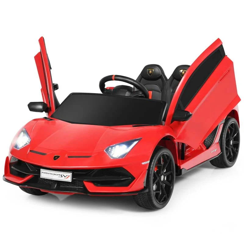 Licensed Lamborghini SVJ Kids Ride-On Car, 12V Battery Powered - Red, White, Black, Green Or Pink