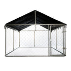 Petony Outdoor Dog Kennel With UV And Water Resistant Roof Cover, Chain-Link Fence And Swing Gate