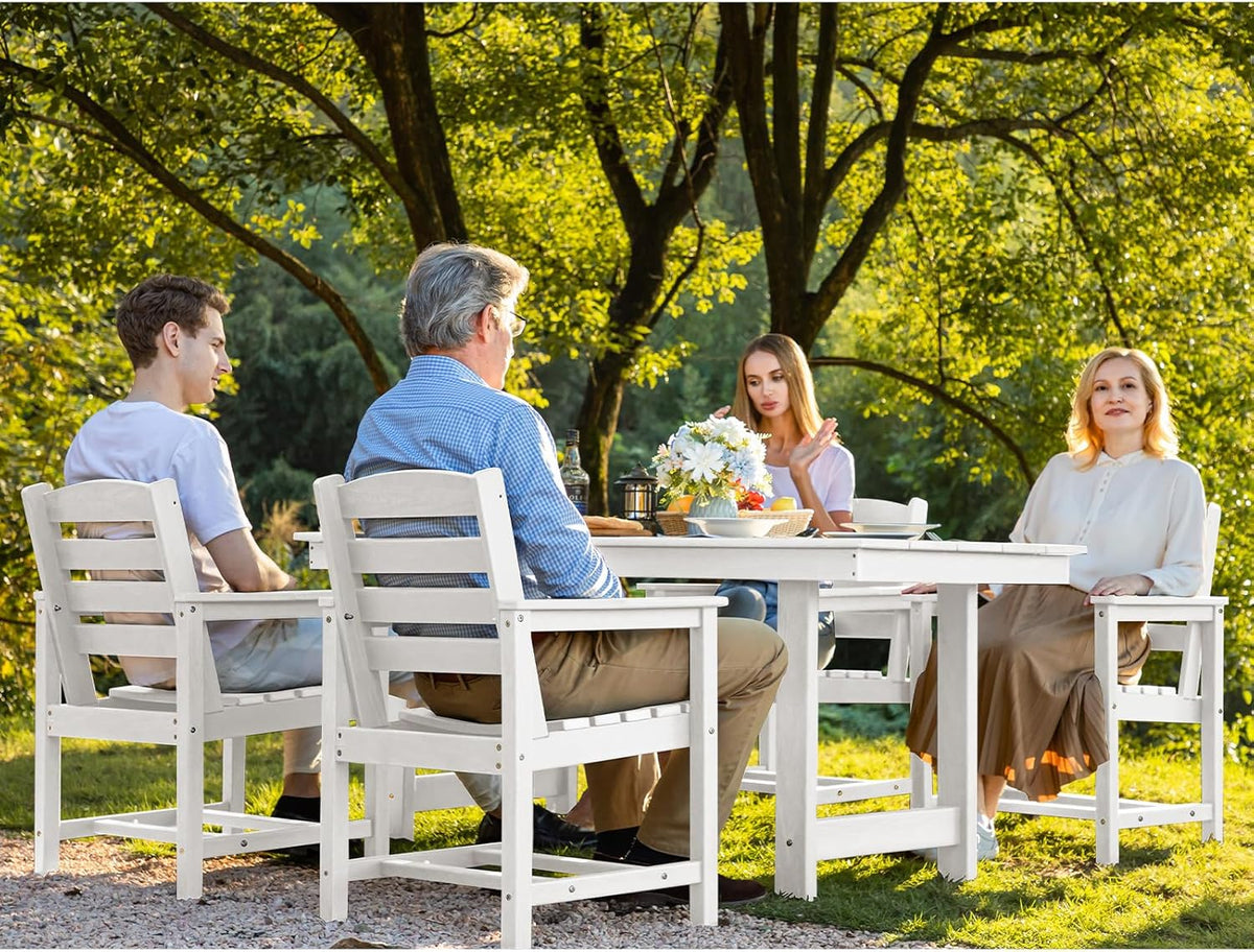 SERWALL 7-Piece HDPE Patio Dining Set, Aruba, 66.9in D x 32.2in W x 29.1in H